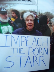 A protestor at the anti-impeachment rally in Washington, D.C. who got it right.